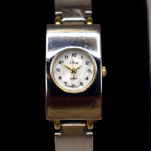 Collezio Ladies Watch 18mm MOP Dial Silver Gold Two Tone Bracelet w New Battery